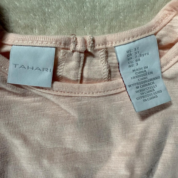 Three-Piece Girls Tahari Coat, Sleeveless Top, Leggings 3T Beige - Picture 7 of 13